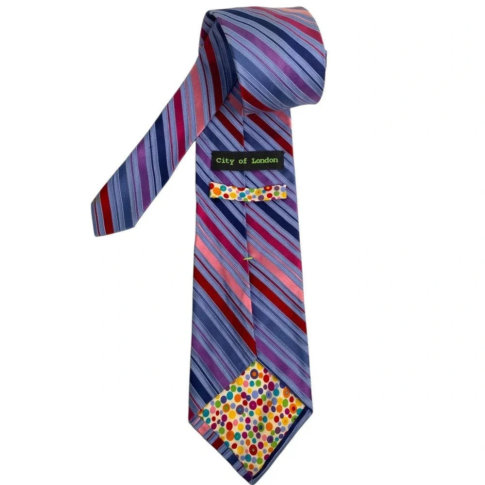 City of London Mens Necktie‎ Striped Silk Colorful Accents Business Casual A20Q